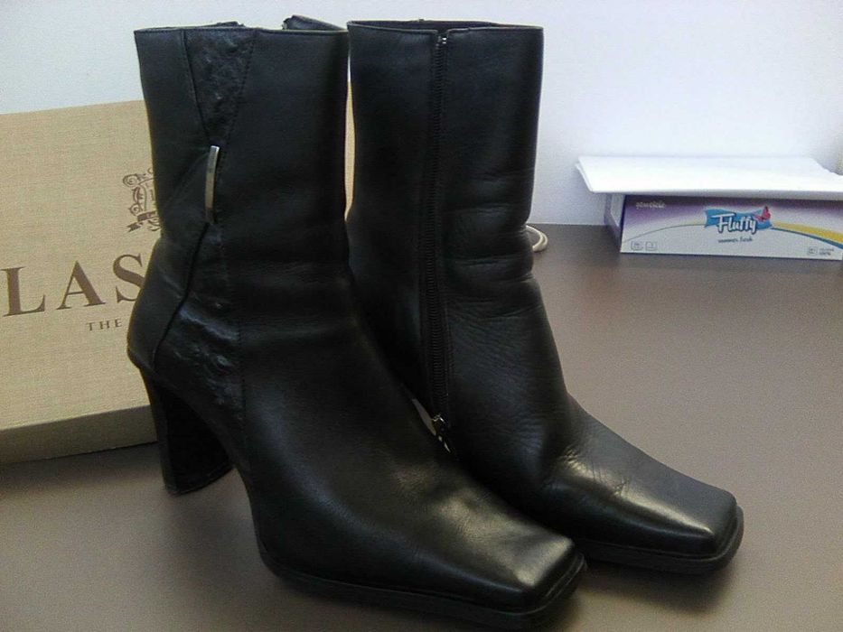 cizme imblanite piele  negre lasocki 37