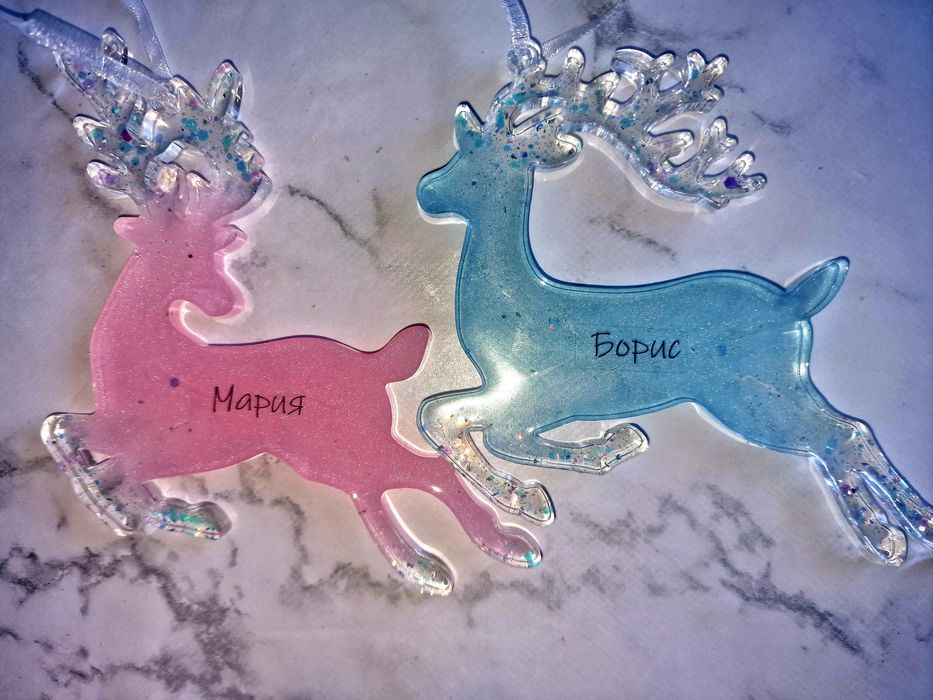 Коледни еленчета от епоксидна смола