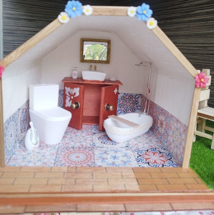 Дървена къща за кукли