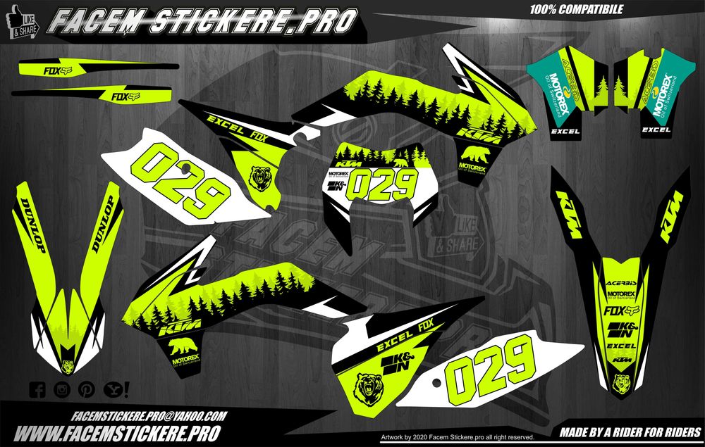 Stickere Grafice Enduro Cross atv ktm husqvarna honda yamaha