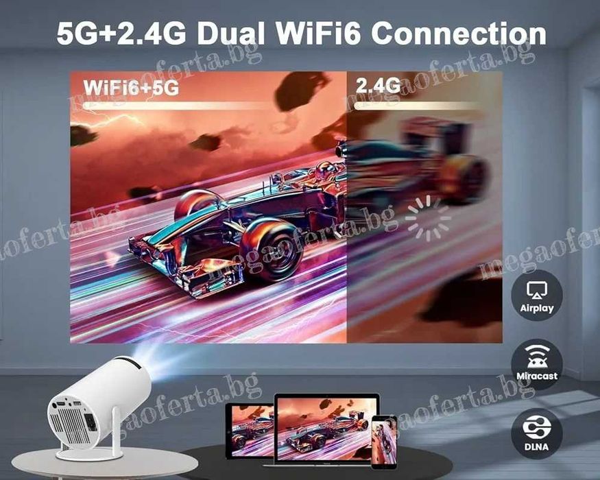 Геймърски Проектор 10 000 3D Видеоигри Безжичен Стрийминг до Платформи