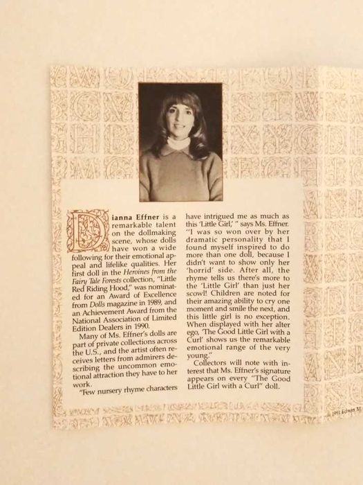 Papusa de portelan Dianna Effner - The Good Little Girl with a Curl