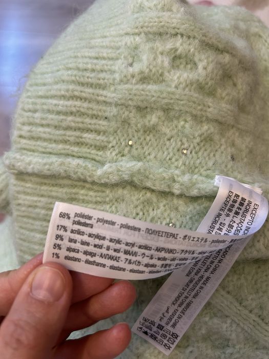 Bluza Zara, mint, perlata, lana, marimea L