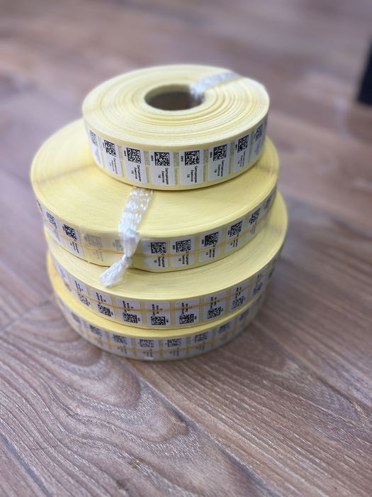 Асл белги дата матрикс бар код ва бошка сатин нелонга печатлар