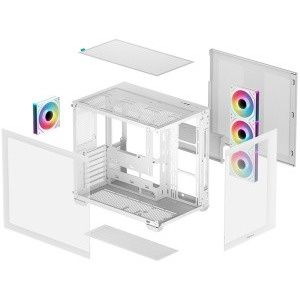 Carcasa Deepcool g530 4f white + Pack 3 slim fan artic pro