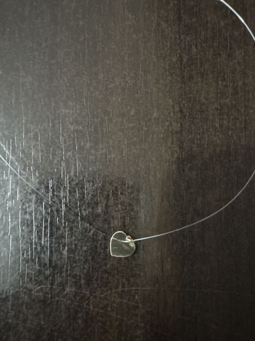 Lantisor Fir transparent cu inimioara 14k