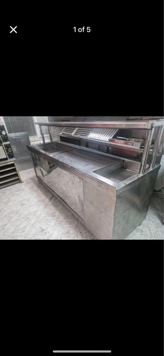 Топла, студена витрина за продажба на продукти в гастронорми, бенмарит