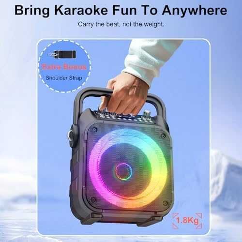 Нова Портативна караоке система 6.5'' субуфер + безжични микрофони