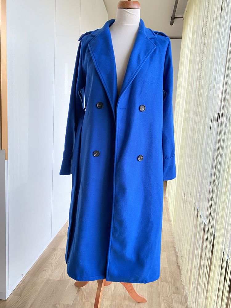 Palton lung albastru