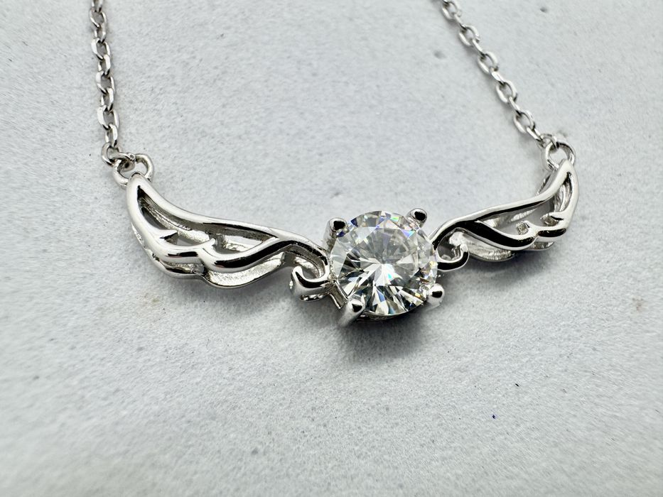 Сребърно колие с мойсанит (Диамант) 0.5 карата