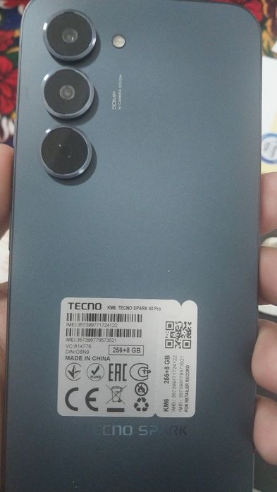 Tecno spark 40pro коробка дакумент очилмаган телефонлар