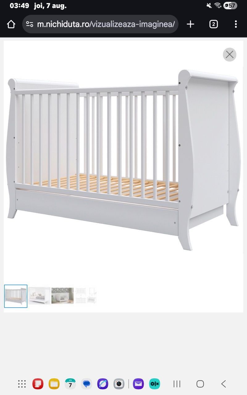 Patut bebe Hubners Mara 120x60 + saltea cocos Confort + 120x60x12