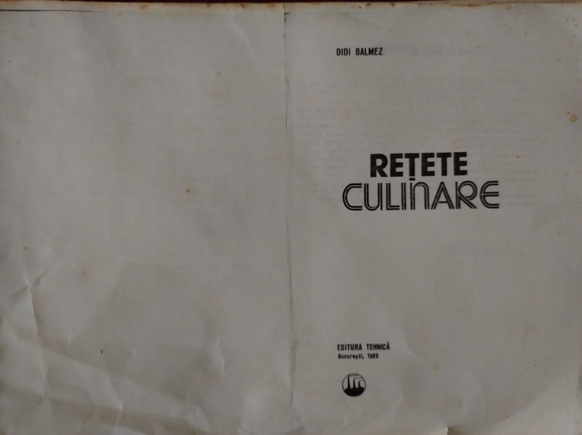 Carte de rețete veche 1985 Patiserie/Bucătărie