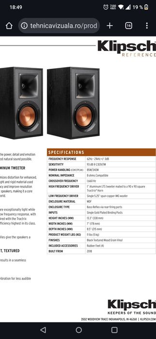 Boxe de raft Klipsch R-51M
