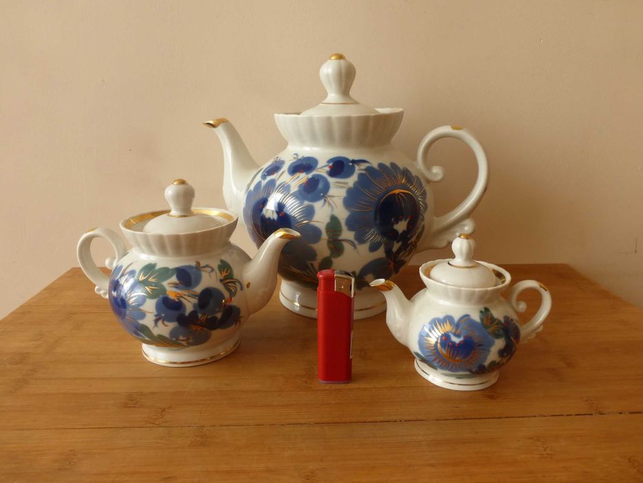 Редки украински порцеланови чайници 3 бр 1970 г чайник