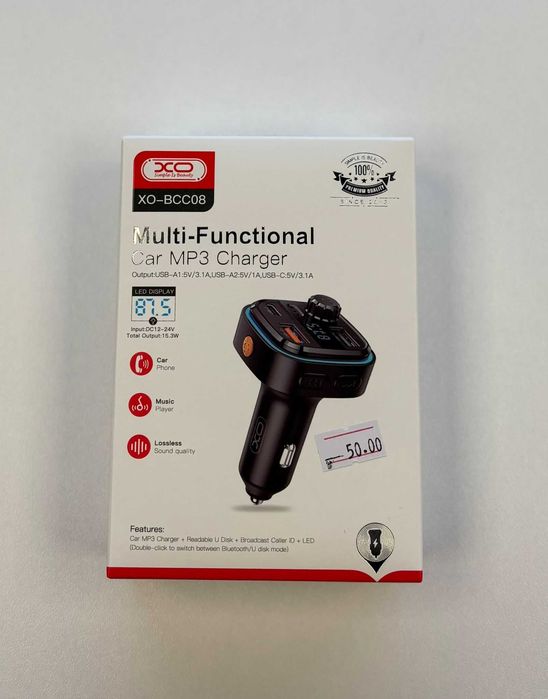 Adaptor Modulator FM Bluetooth,Dual USB + Type-C, Putere 15.5W,Negru