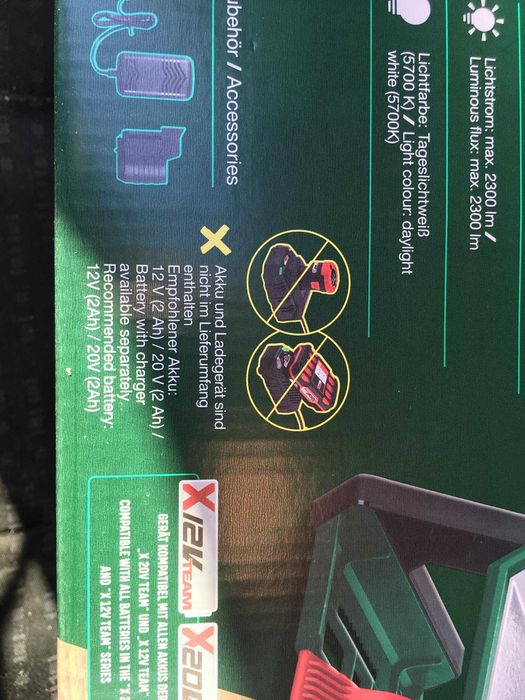 Proiector parkside 20V sau cu adaptor 12V ideal pentru peste