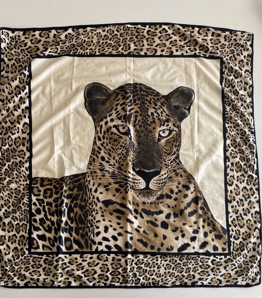 Esarfa matase jaguar animal print