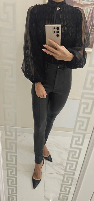 Риза-боди AVIN, кадифе и органза, еластично