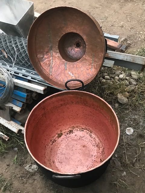 Cazan tuica cupru vechi  90L