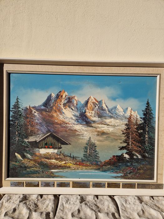 Уникална антикварна авторска картина масло върху платно