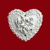 Figurina din ipsos Inima cu Trandafiri