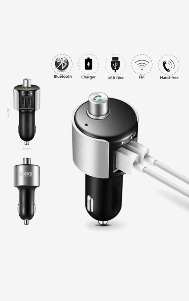 Wireless Car FM Transmitter and car charger