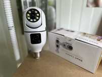 Camera de supraveghere dubla tip bec interior/camera v380 dubla