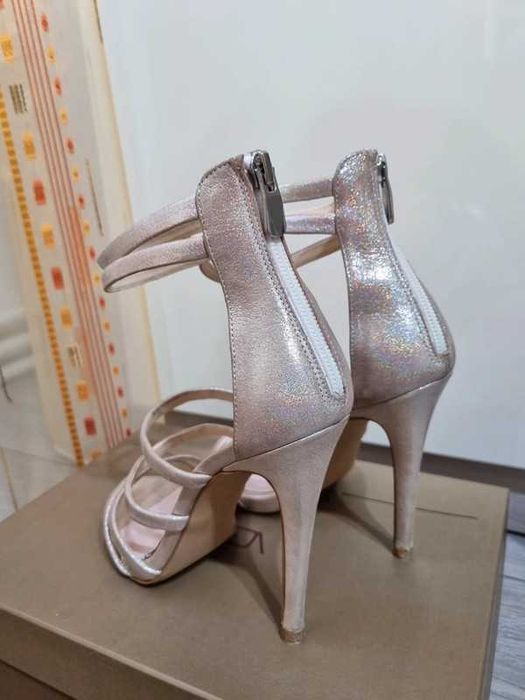 Sandale cu toc Vicino, piele, mărimea 38