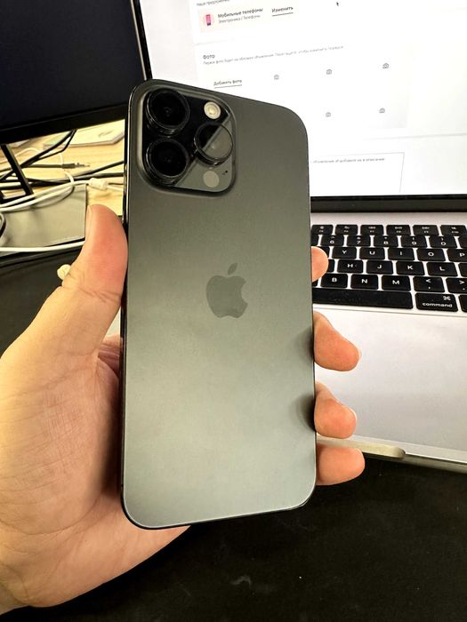 iPhone 16 Pro Max 256GB J/A — ideal, karobka 100%/202 sikl Qora