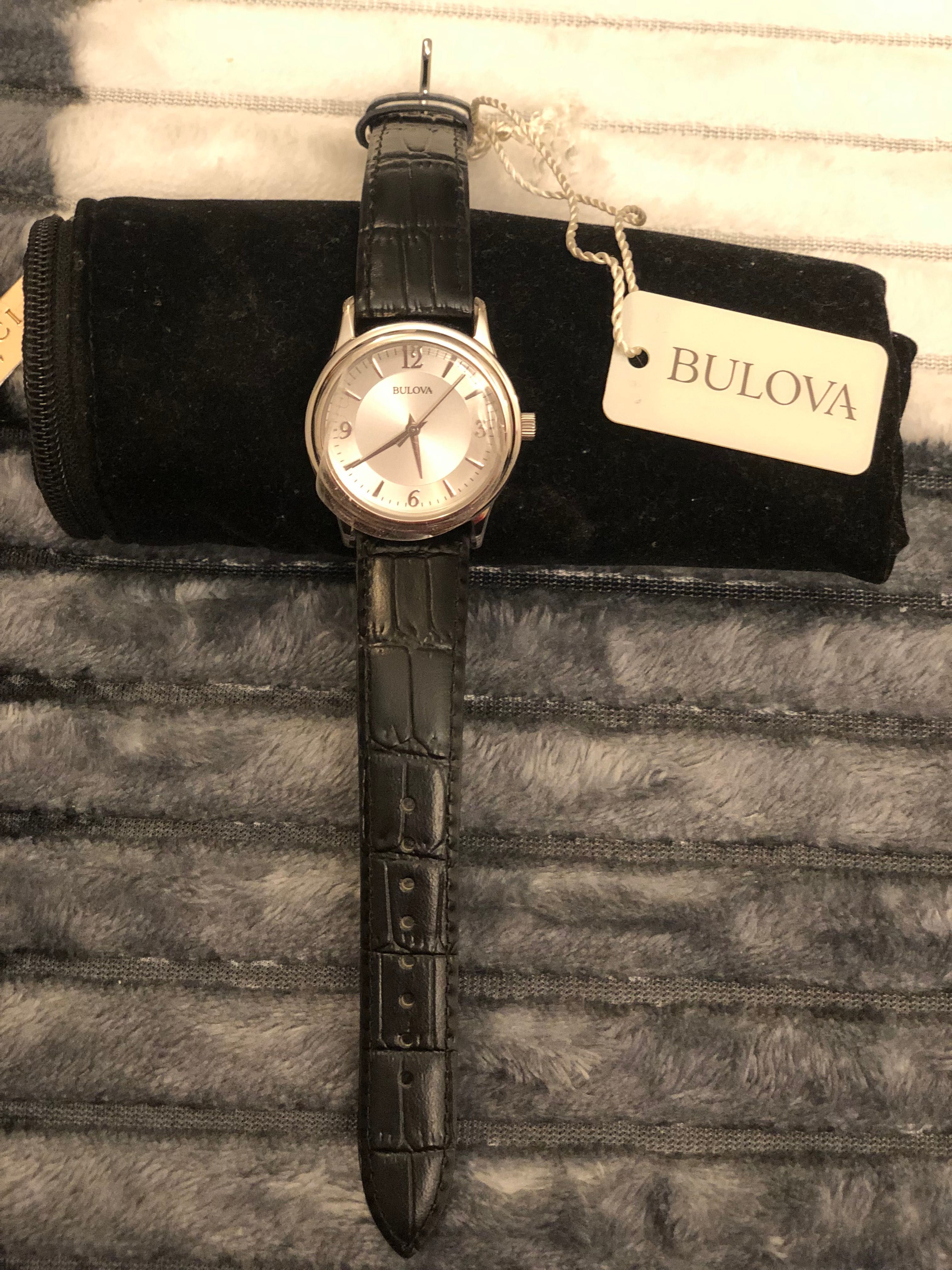 Ceas Bulova De Damă 96T58 Cadran Rotund Argintiu Cu Curea De Piele