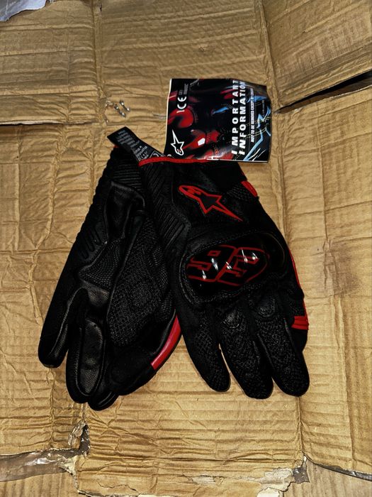 Мото Перчатки Alpinestars черные и черно красные