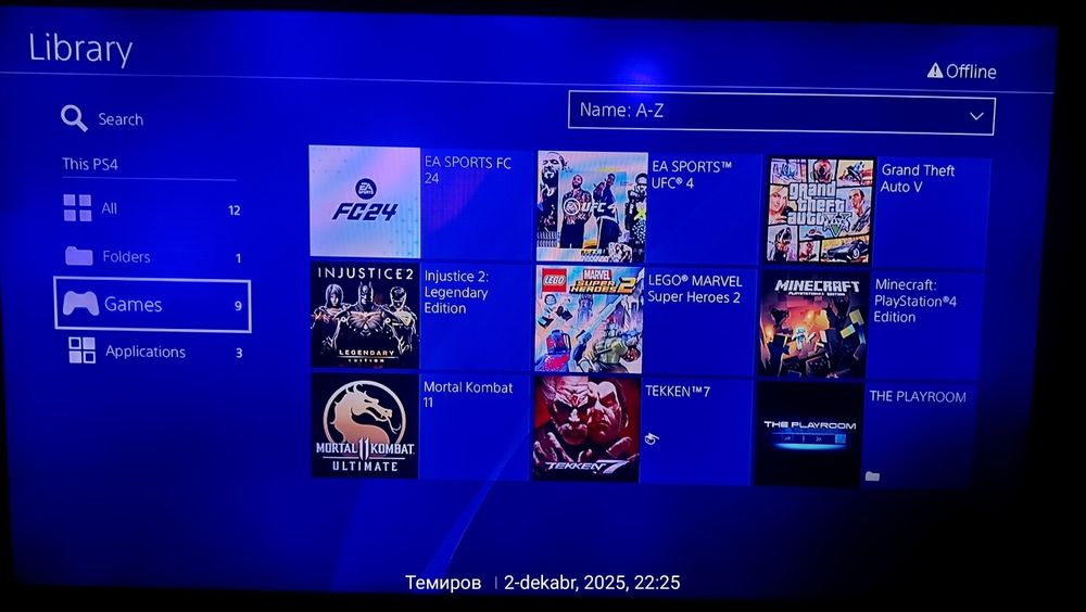 PLAYSTATION 4 SLIM
8 ta top oʻyinlari bilan 
2 ta jostik 
Manzil Buxor