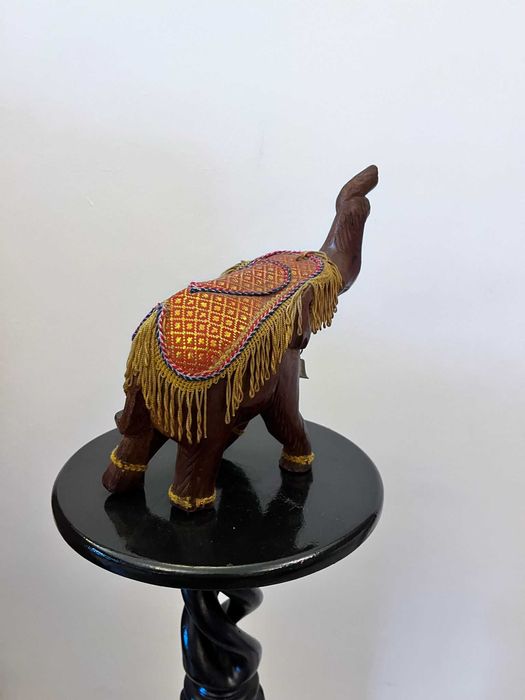 Set 2 bibelouri statuete elefant din lemn mari bibelou ieftin