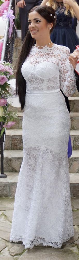 Сватбена/булчинска дантелена рокля