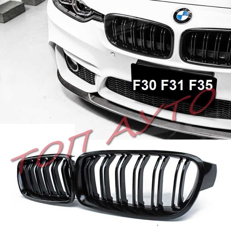 Двойни Бъбреци Решетки За БМВ BMW F30 F31 F35 Черен Гланц Лак 2012+