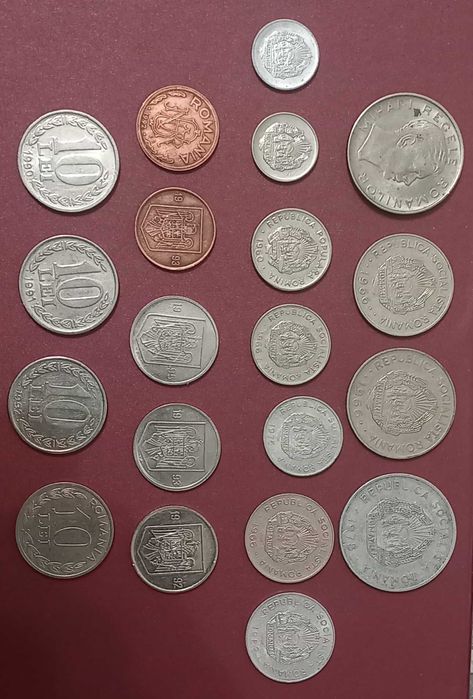 37 monede ani diferiti si 2 bancnote Romania