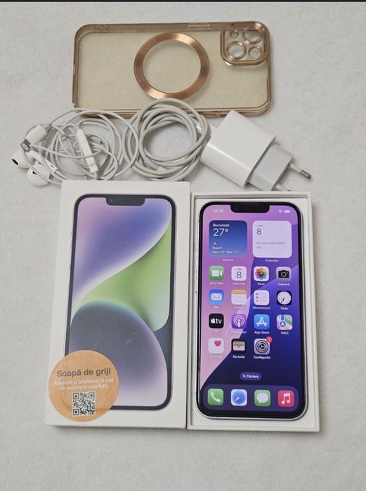 Iphone 14 Purple, 86% baterie, 128GB, ca nou, full box