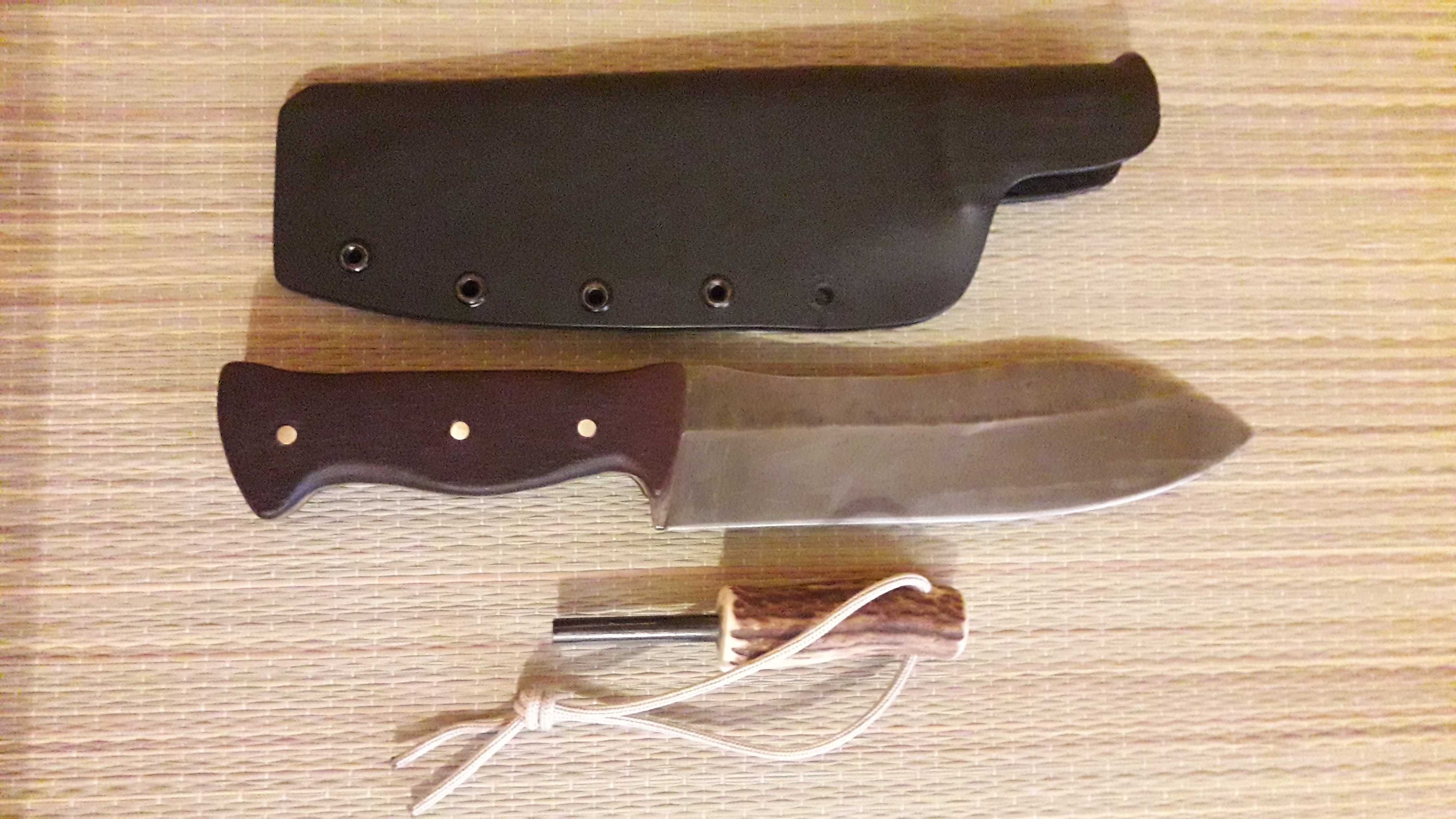 Нож ръчна изработка - 65Г,   кания - кайдекс
