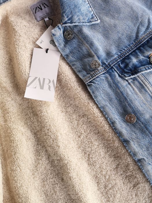 Geaca denim imblanita Zara