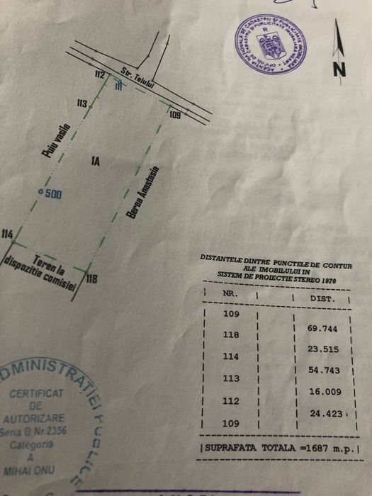 25€: Vand 1687 mp teren intravilan Humulestii Noi-Târgu Neamt