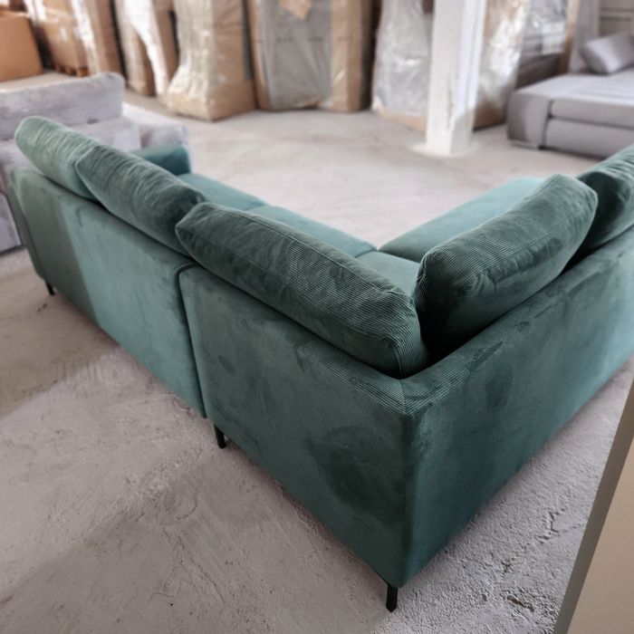 NOU Coltar L 240/200cm, extensibil, gri, catifea