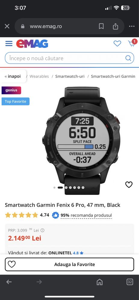 Ceas garmin Fenix 6 pro