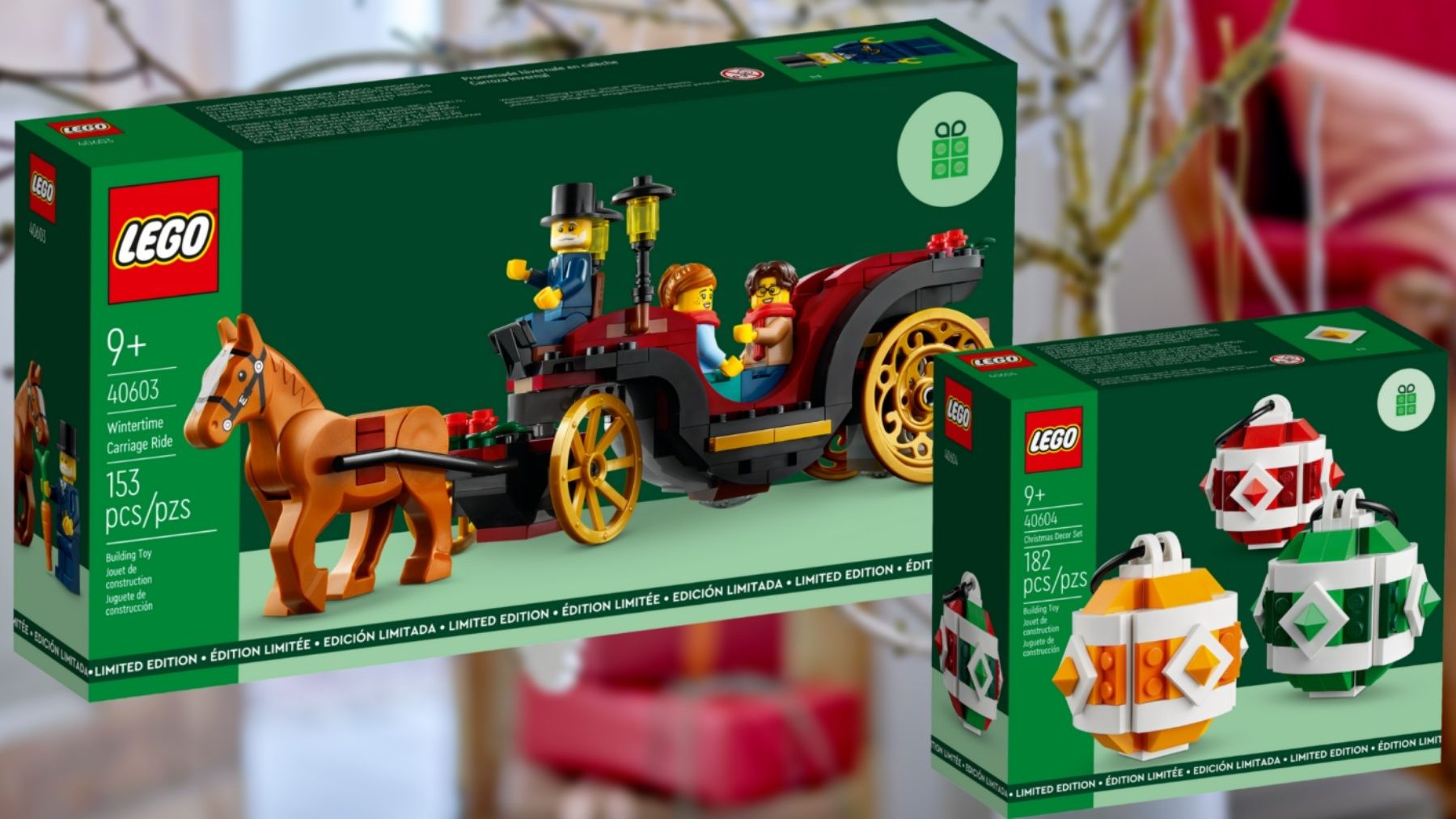 Lego 40603 Зимна разходка с карета и 40604 Коледен комплект декорации