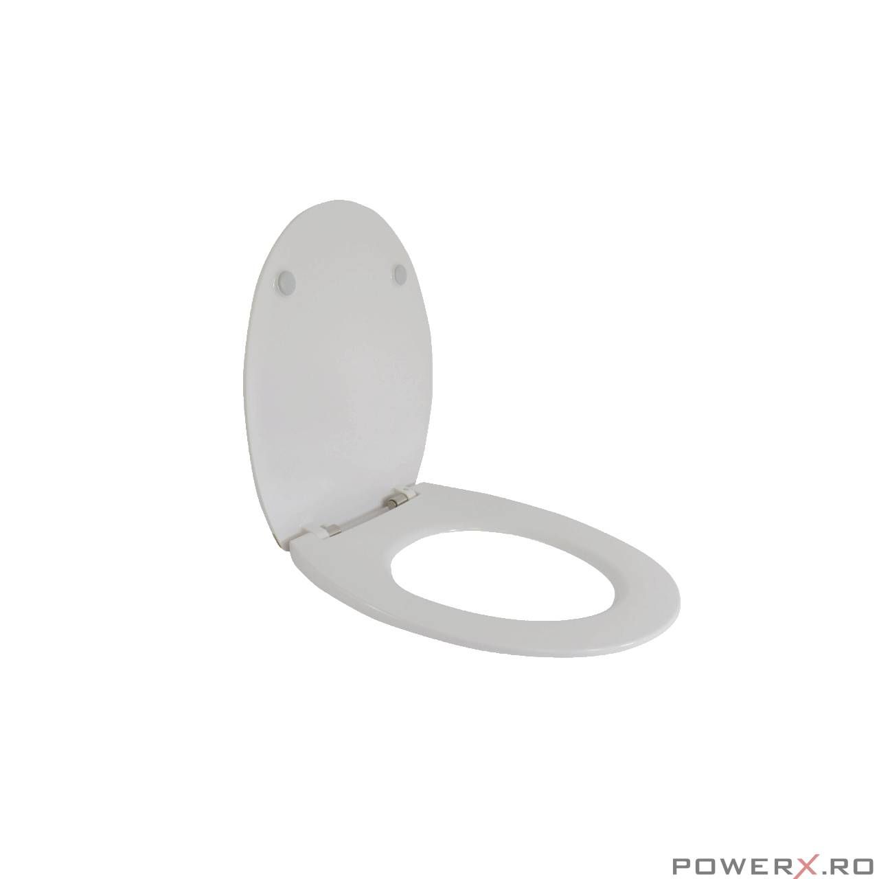 Capac de WC alb-auriu, inchidere silentioasa, duroplast, 37,5x42