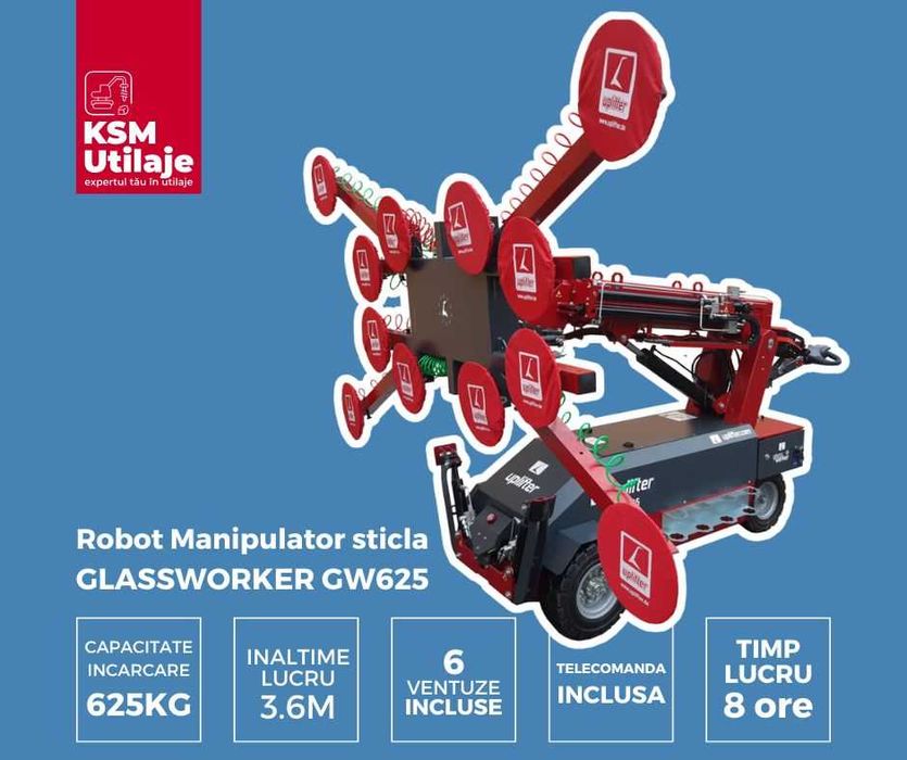 Robot Manipulator Sticlă GLASSWORKER GW625 High Lifter - 625kg,  4.2m