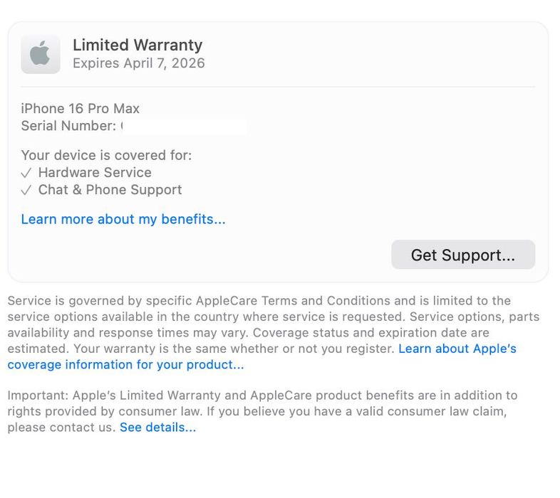 iPhone 16 pro max in garantie