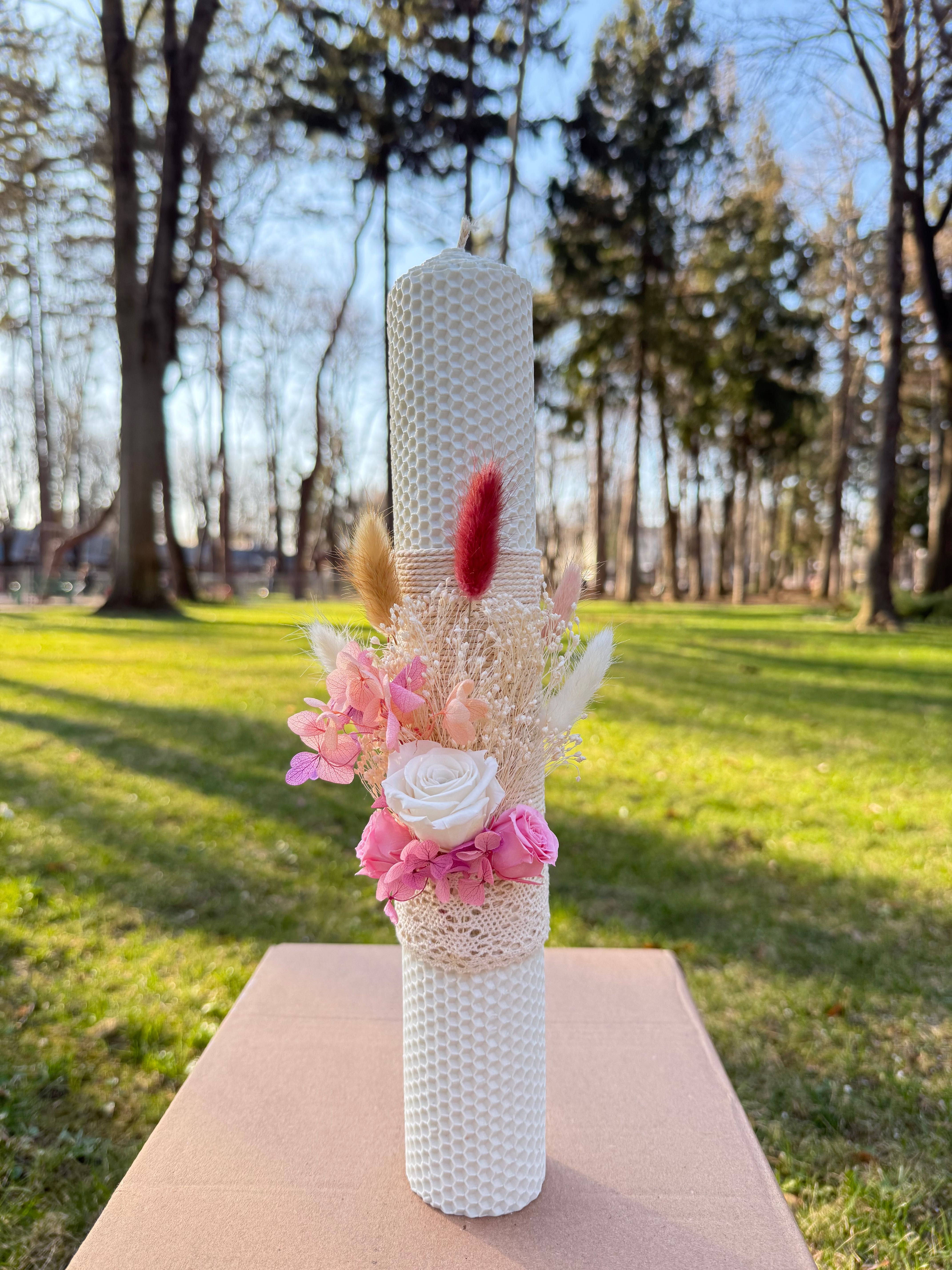 Lumânări nuntă/botez realizate handmade