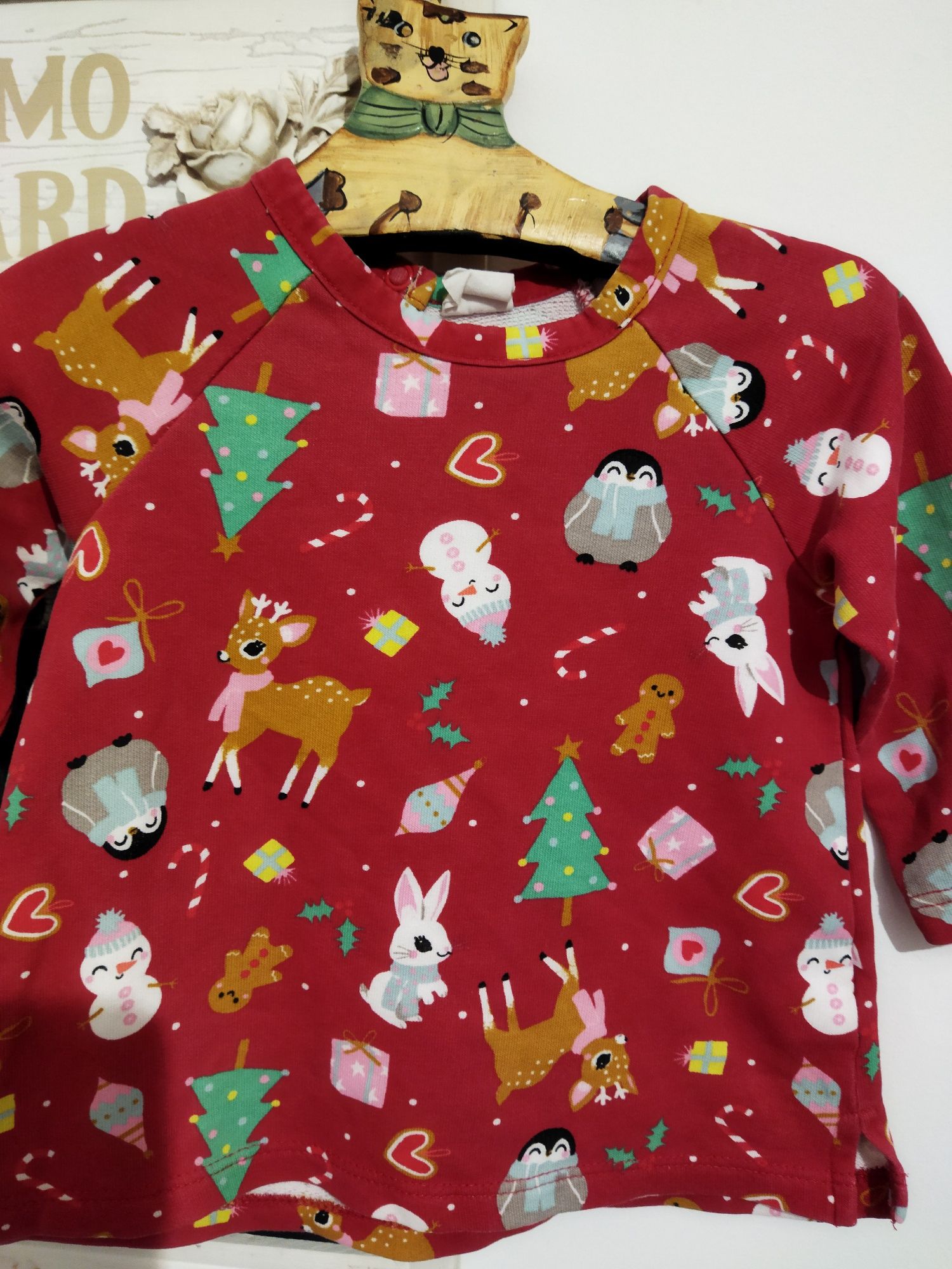 Bluza H&M de Crăciun sărbători fetițe mărime 68-74 vârstă 3-9 luni