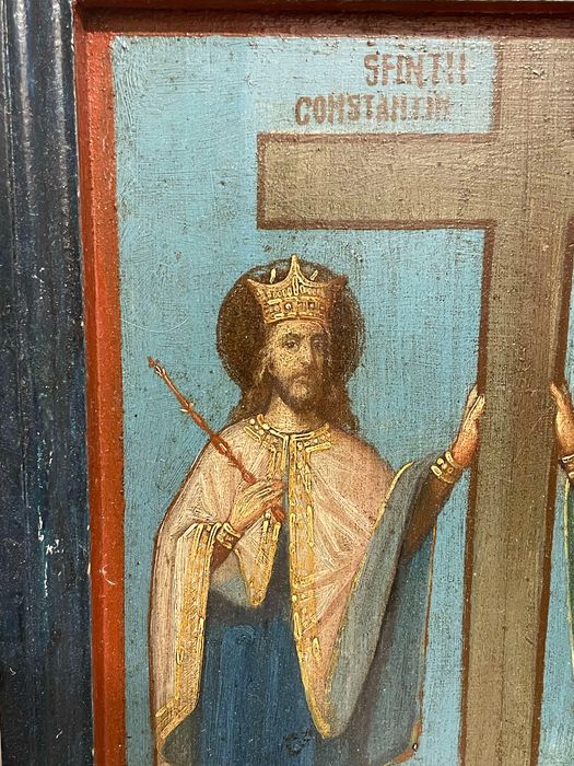 Icoana veche, sfintii Constantin si Elena